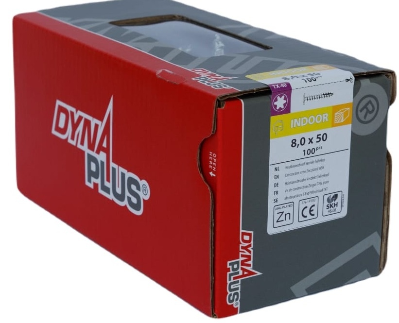 DYNAPLUS TELLERKOPSCHROEF VZ TK TX-40 8.0X50   (100)