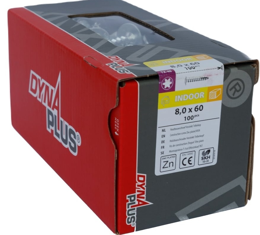 DYNAPLUS TELLERKOPSCHROEF VZ TK TX-40 8.0X60   (100)