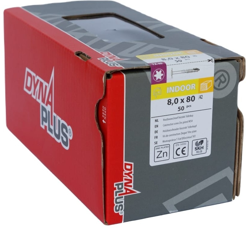 DYNAPLUS TELLERKOPSCHROEF VZ TK TX-40 8.0X80/42 (50)