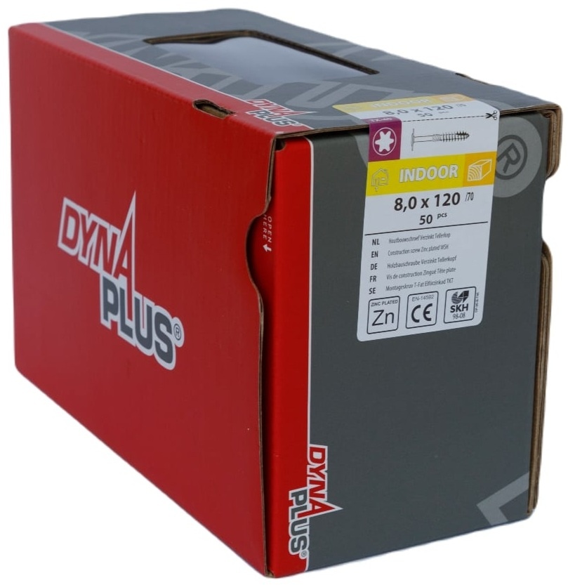 DYNAPLUS TELLERKOPSCHROEF VZ TK TX-40 8.0X120/70   (50)