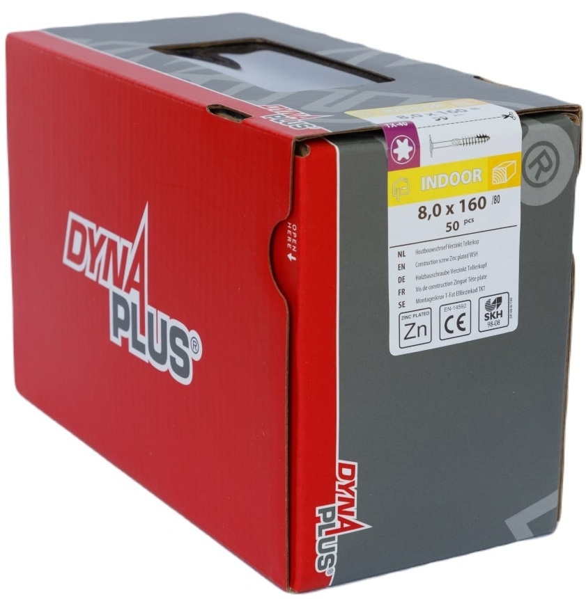 DYNAPLUS TELLERKOPSCHROEF VZ TK TX-40 8.0X160/80 (50)