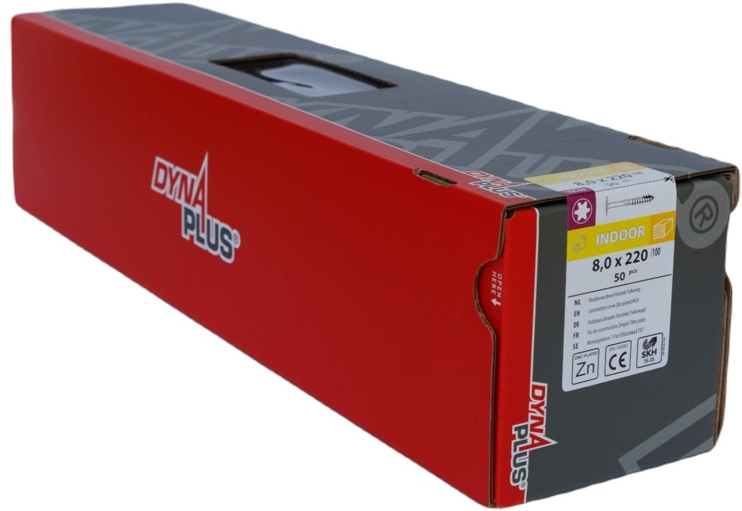 DYNAPLUS TELLERKOPSCHROEF VZ TK TX-40 8.0X220/100 (50)