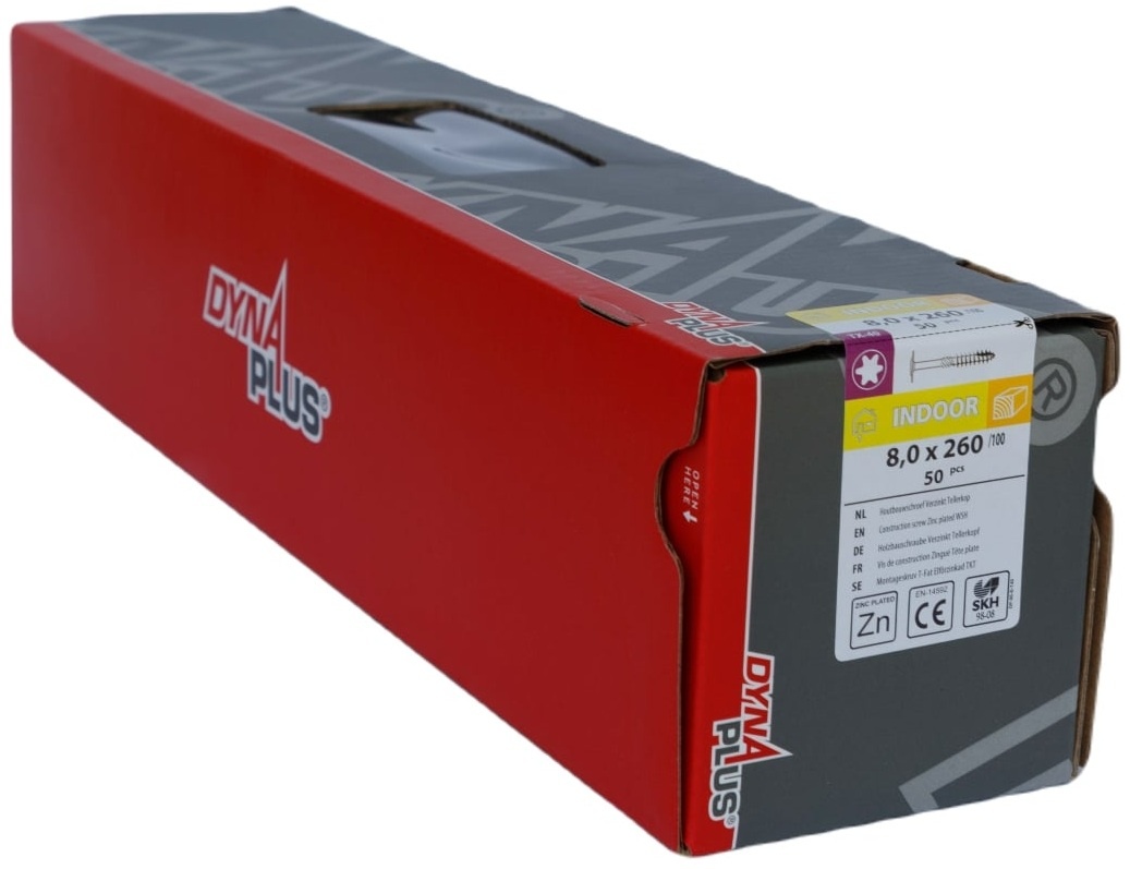 DYNAPLUS TELLERKOPSCHROEF VZ TK TX-40 8.0X260/100   (50)