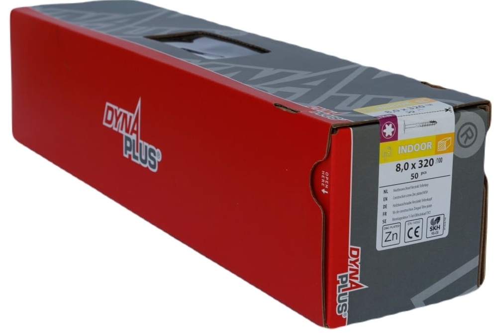 DYNAPLUS TELLERKOPSCHROEF VZ TK TX-40 8.0X320/100   (50)