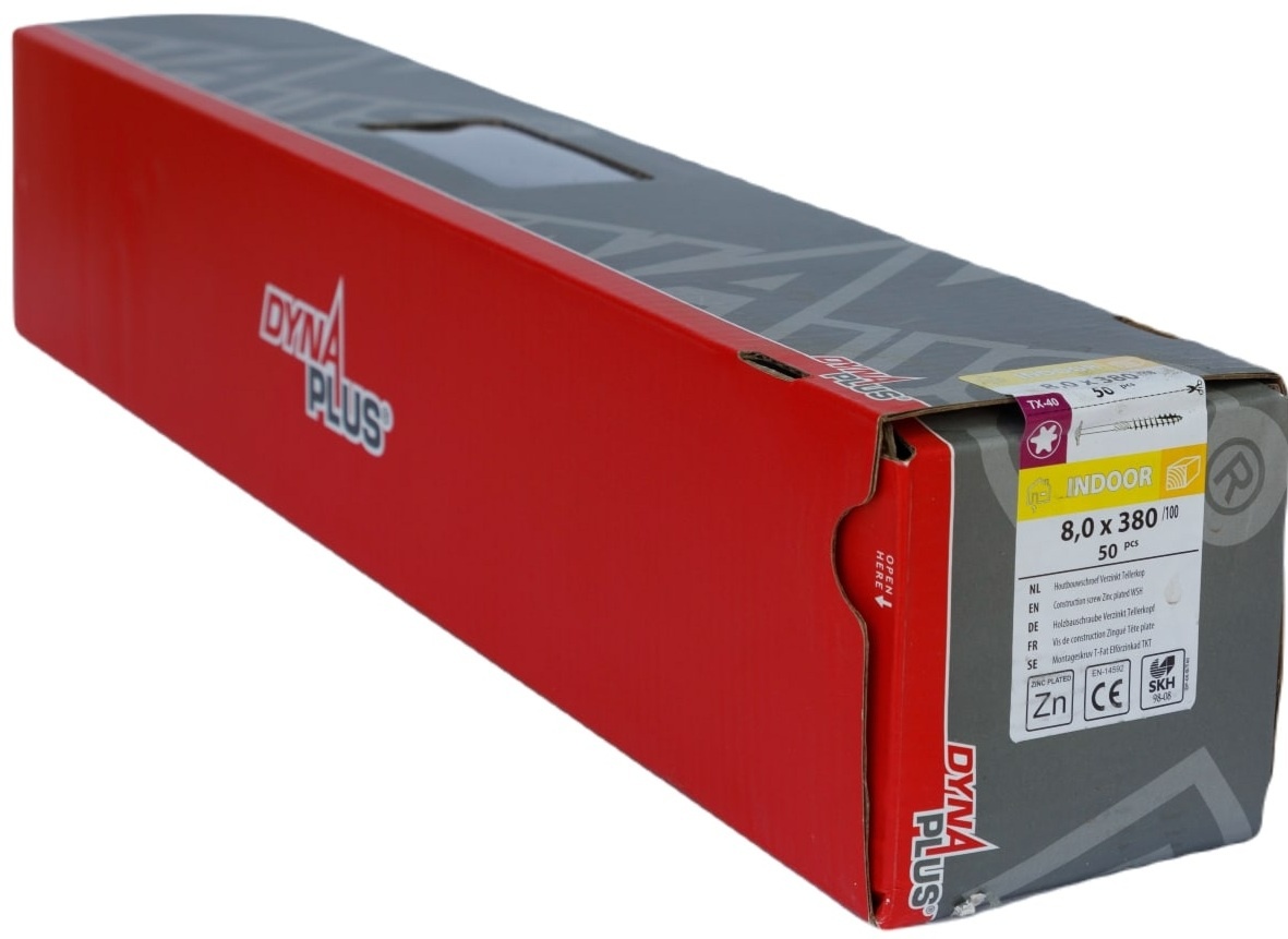 DYNAPLUS TELLERKOPSCHROEF VZ TK TX-40 8.0X380/100   (50)