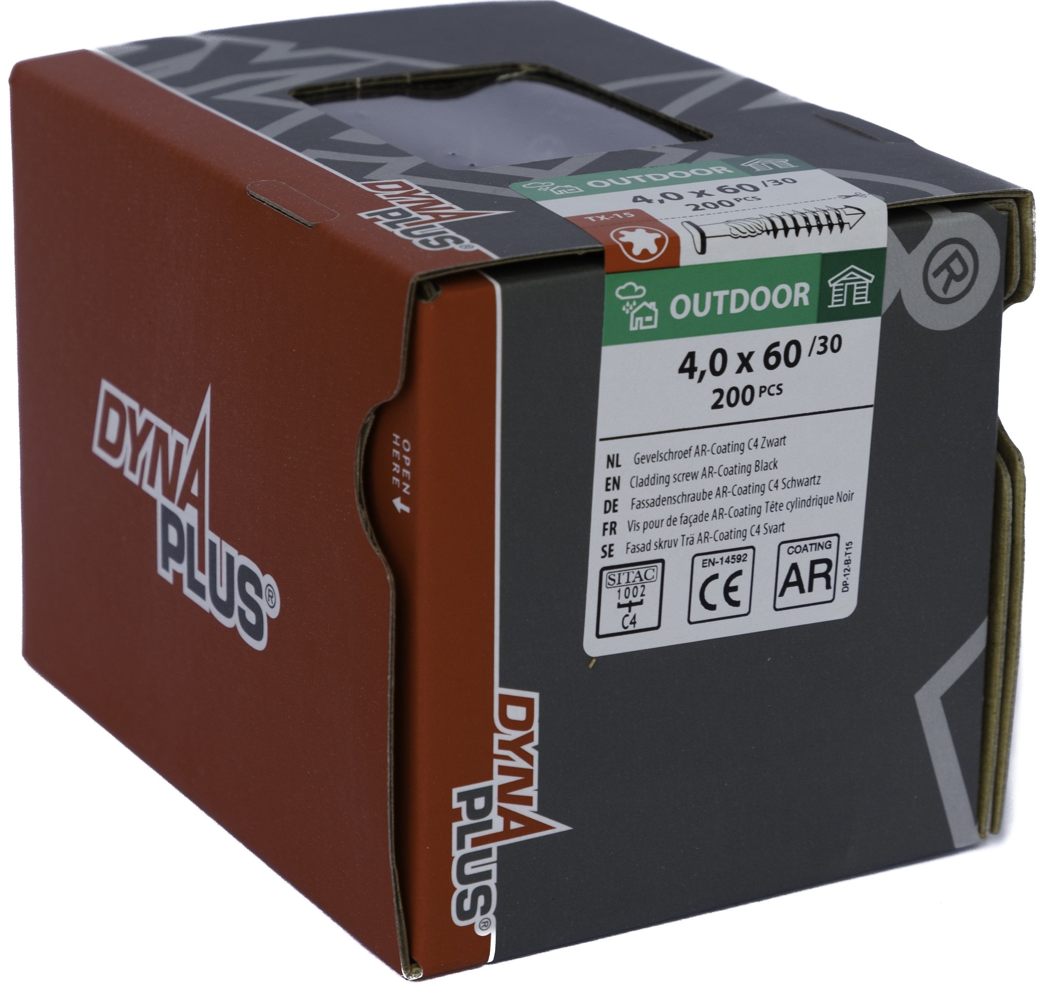 DYNAPLUS GEVELSCHROEF AR-BRONZE CK ZWARTE KOP TX-15 4.0X60/30 (200)