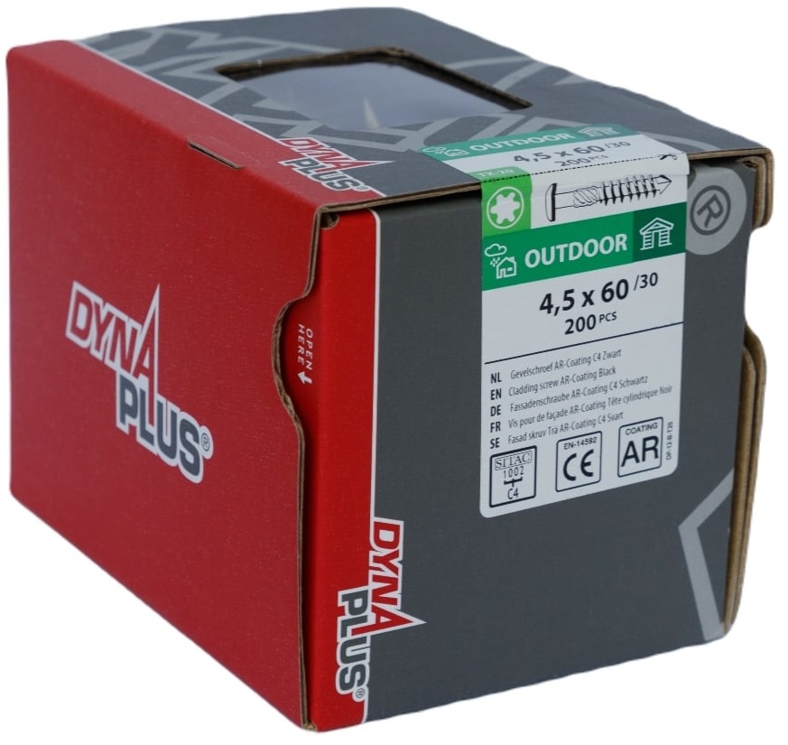 DYNAPLUS GEVELSCHROEF AR-BRONZE CK ZWARTE KOP TX-20 4.5X60/30 (200)