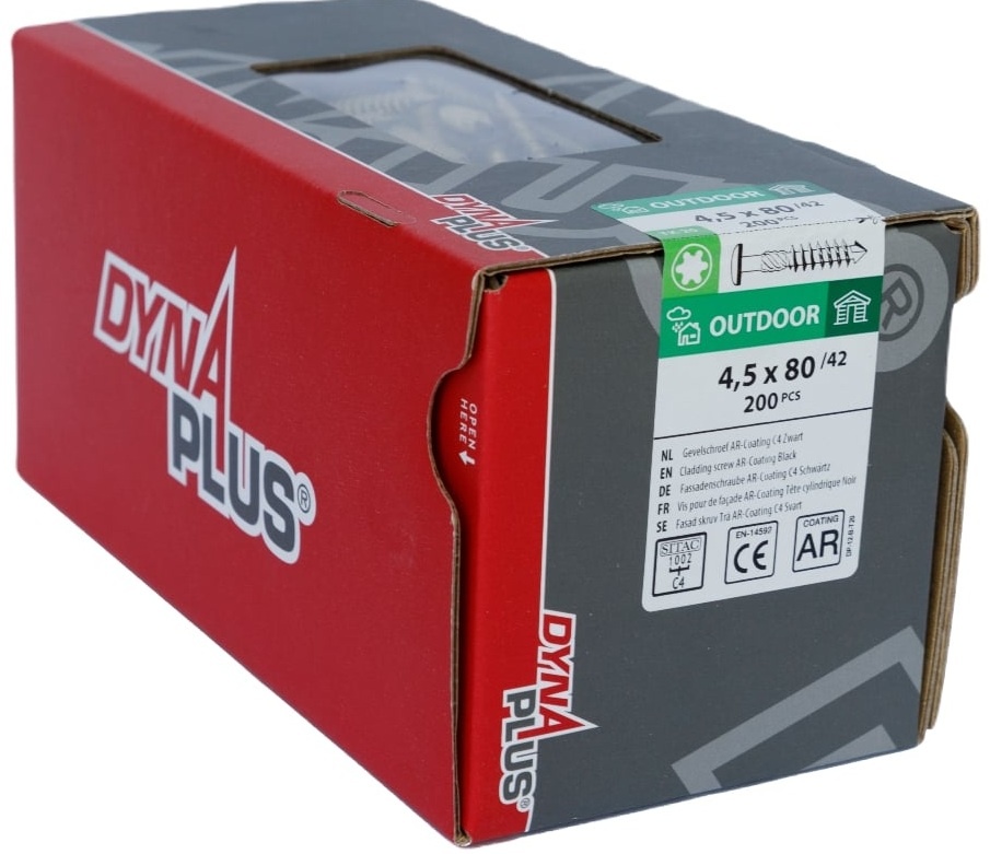 DYNAPLUS GEVELSCHROEF AR-BRONZE CK ZWARTE KOP TX-20 4.5X80/42 (200)