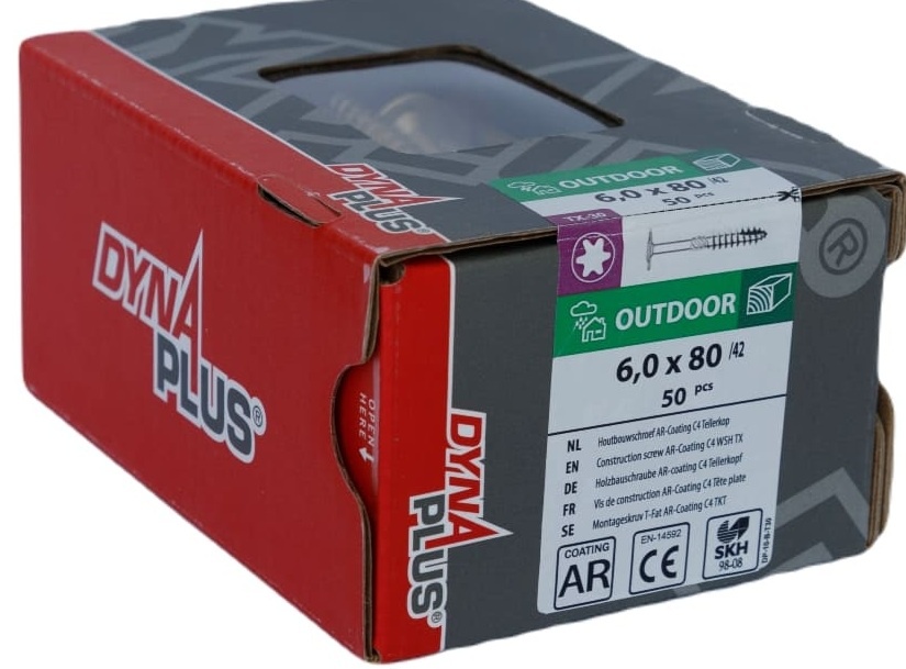 DYNAPLUS TELLERKOPSCHROEF AR-BRONZE TK TX-30 6.0X80/42 (50)