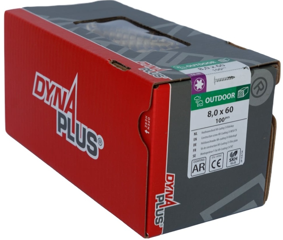 DYNAPLUS TELLERKOPSCHROEF AR-BRONZE TK TX-40 8.0X60 (100)