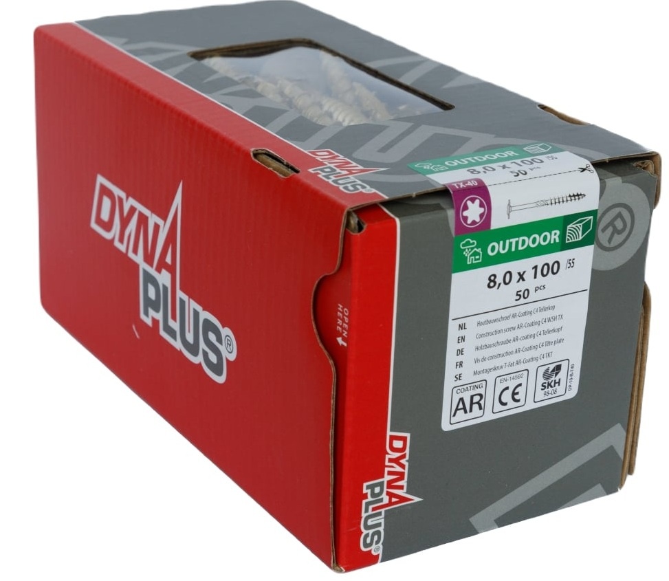 DYNAPLUS TELLERKOPSCHROEF AR-BRONZE TK TX-40 8.0X100/55   (50)