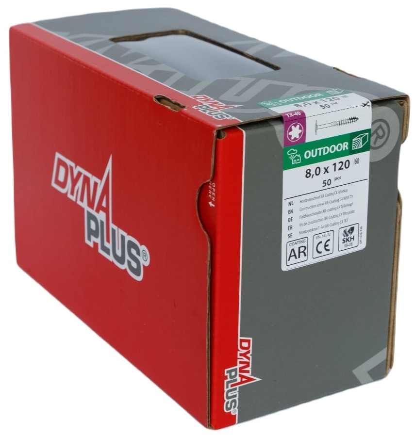 DYNAPLUS TELLERKOPSCHROEF AR-BRONZE TK TX-40 8.0X120/70   (50)