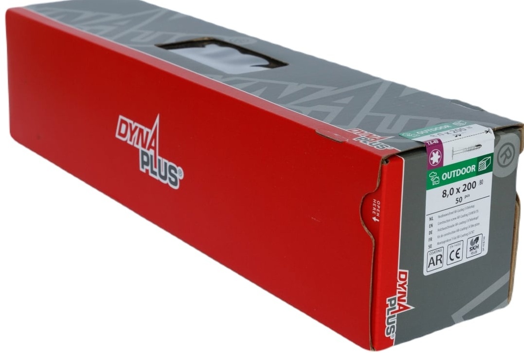 DYNAPLUS TELLERKOPSCHROEF AR-BRONZE TK TX-40 8.0X200/80   (50)