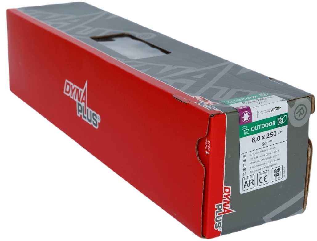 DYNAPLUS TELLERKOPSCHROEF AR-BRONZE TK TX-40 8.0X250/100   (50)