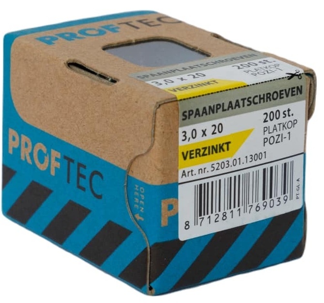 PROFTEC SPAANPLAATSCHR. VZ PK PZ-1 3.0X20   (200)