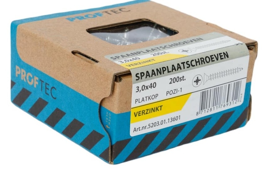 PROFTEC SPAANPLAATSCHR. VZ PK PZ-1 3.0X40   (200)