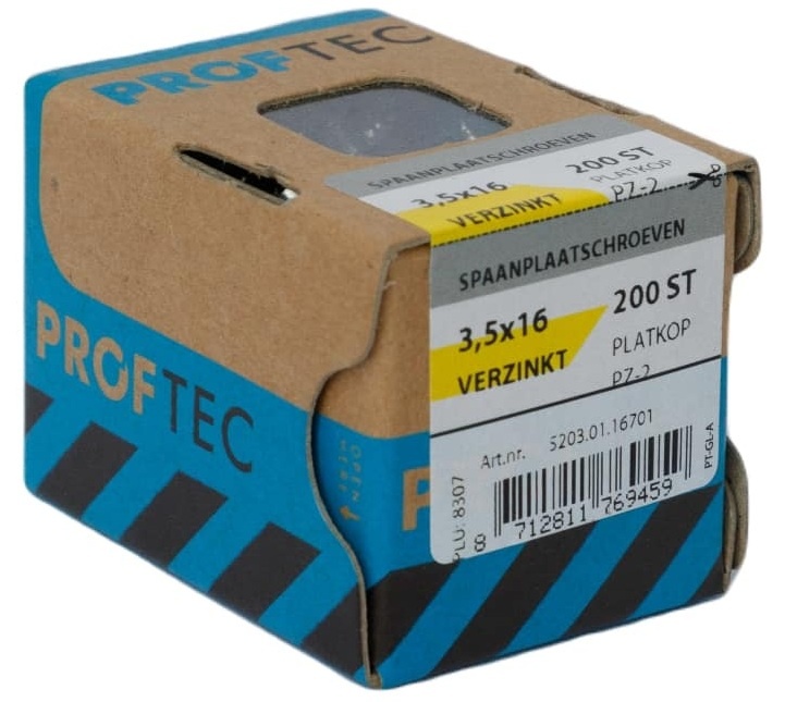 PROFTEC SPAANPLAATSCHR. VZ PK PZ-2 3.5X16   (200)