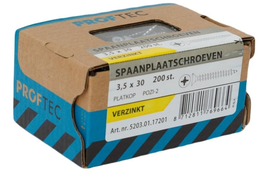PROFTEC SPAANPLAATSCHR. VZ PK PZ-2 3.5X30 (200)
