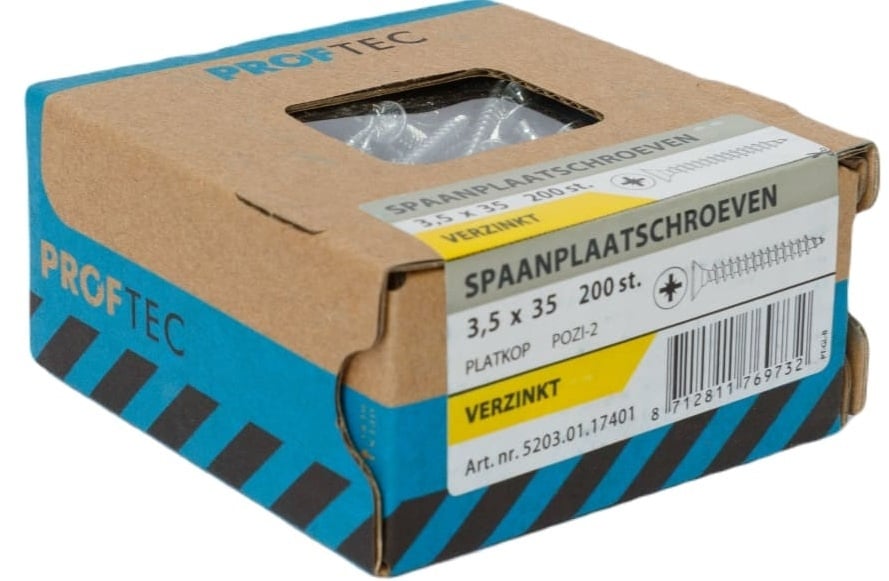 PROFTEC SPAANPLAATSCHR. VZ PK PZ-2 3.5X35 (200)
