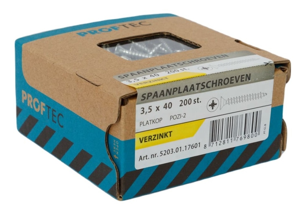 PROFTEC SPAANPLAATSCHR. VZ PK PZ-2 3.5X40   (200)