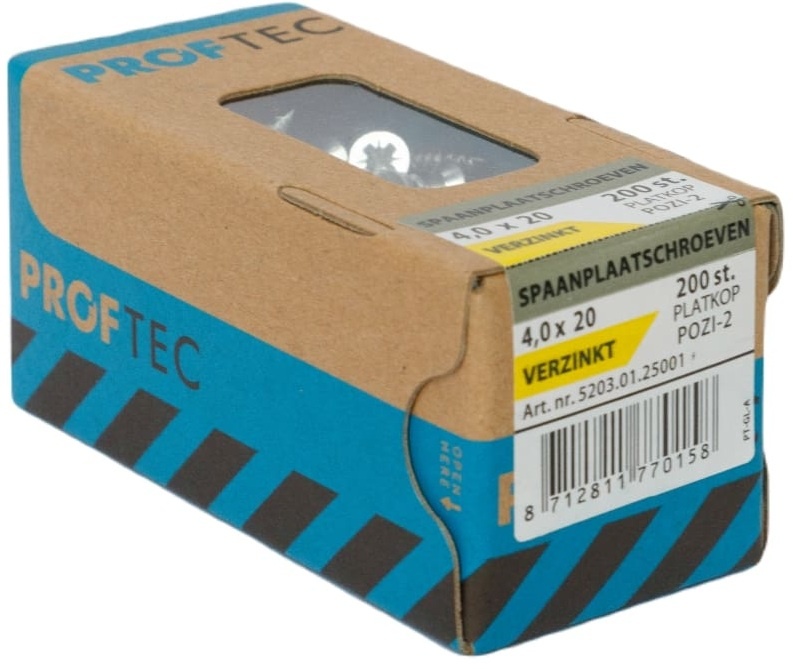 PROFTEC SPAANPLAATSCHR. VZ PK PZ-2 4.0X20 (200)