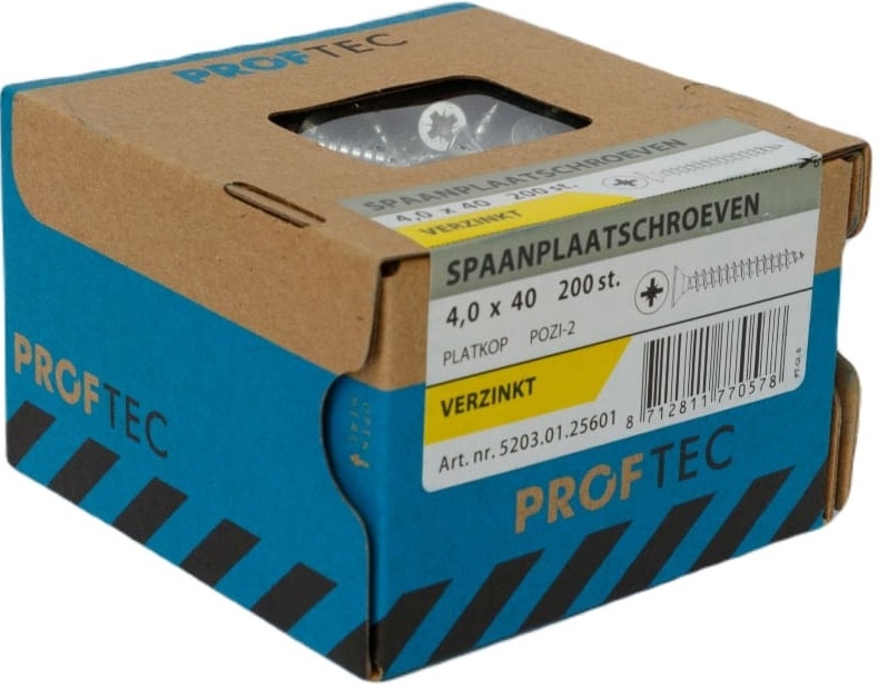 PROFTEC SPAANPLAATSCHR. VZ PK PZ-2 4.0X40   (200)