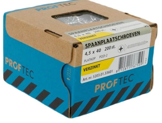 PROFTEC SPAANPLAATSCHR. VZ PK PZ-2 4.5X40   (200)