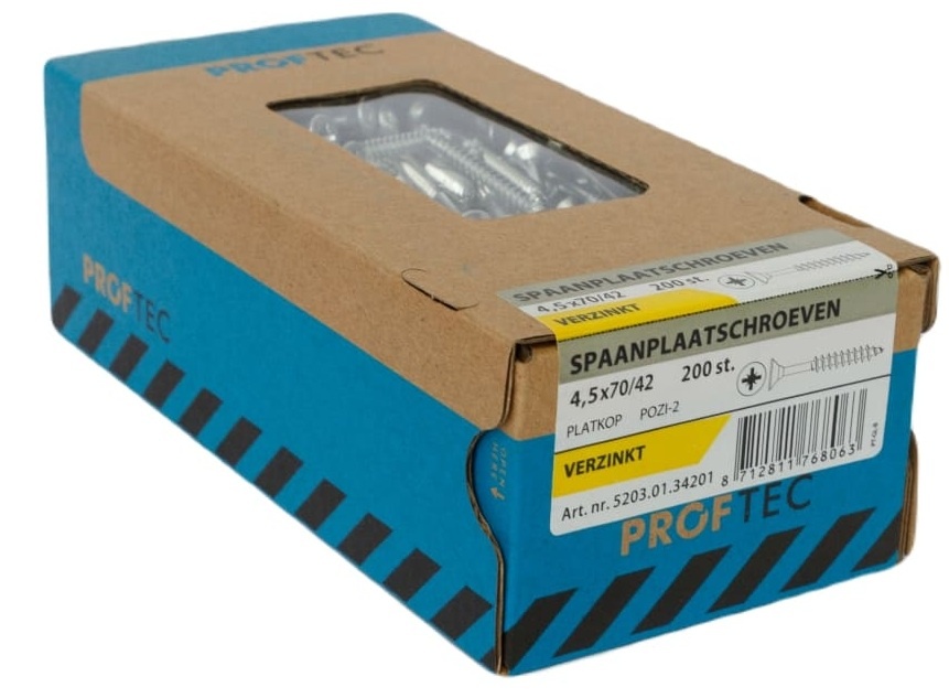 PROFTEC SPAANPLAATSCHR. VZ PK PZ-2 4.5X70/42 (200)
