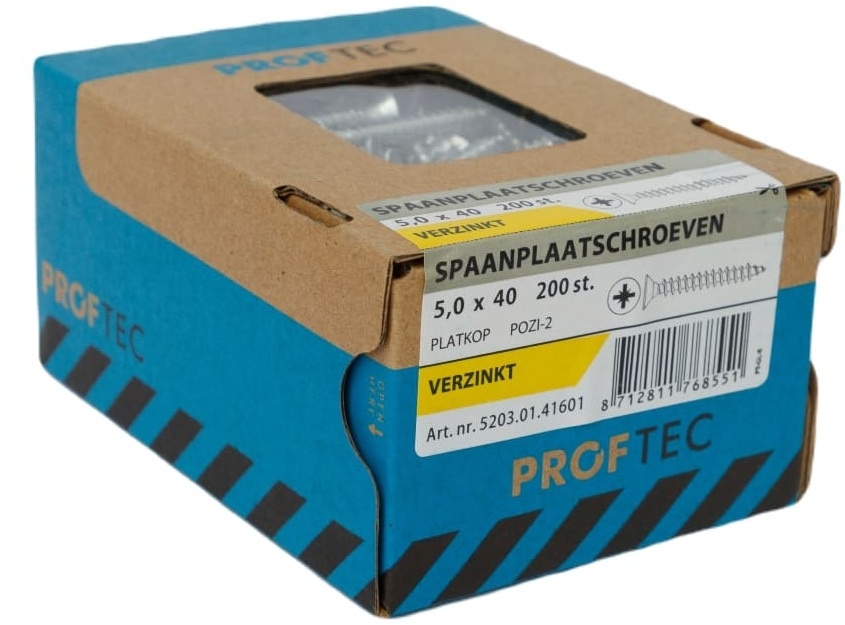 PROFTEC SPAANPLAATSCHR. VZ PK PZ-2 5.0X40   (200)