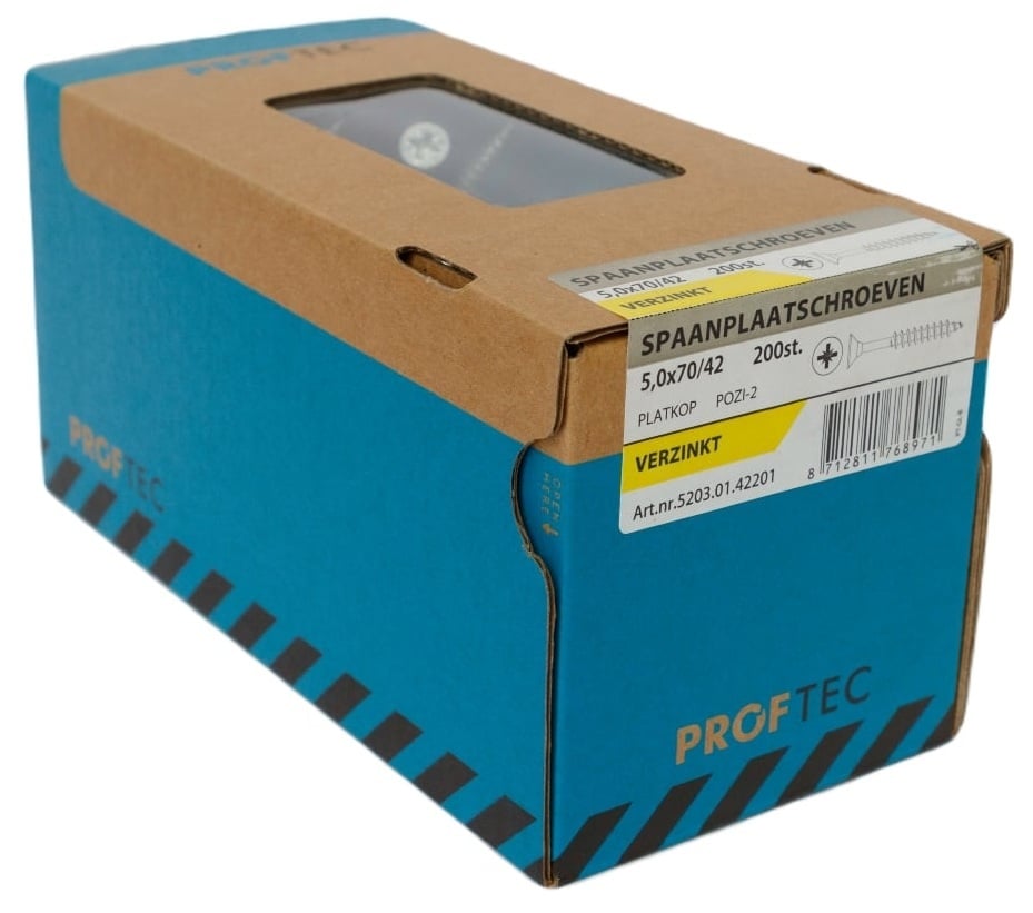 PROFTEC SPAANPLAATSCHR. VZ PK PZ-2 5.0X70/42   (200)