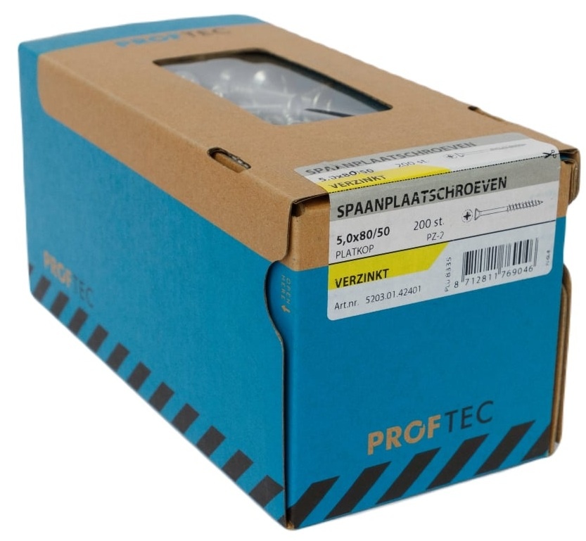 PROFTEC SPAANPLAATSCHR. VZ PK PZ-2 5.0X80/50 (200)