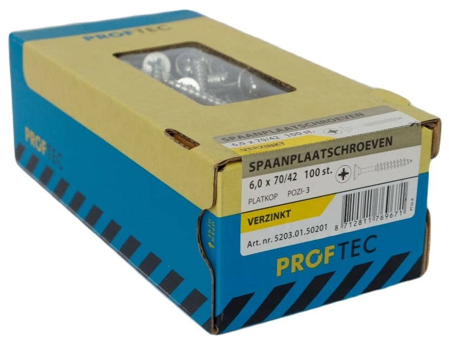 PROFTEC SPAANPLAATSCHR. VZ PK PZ-3 6.0X70/42 (100)