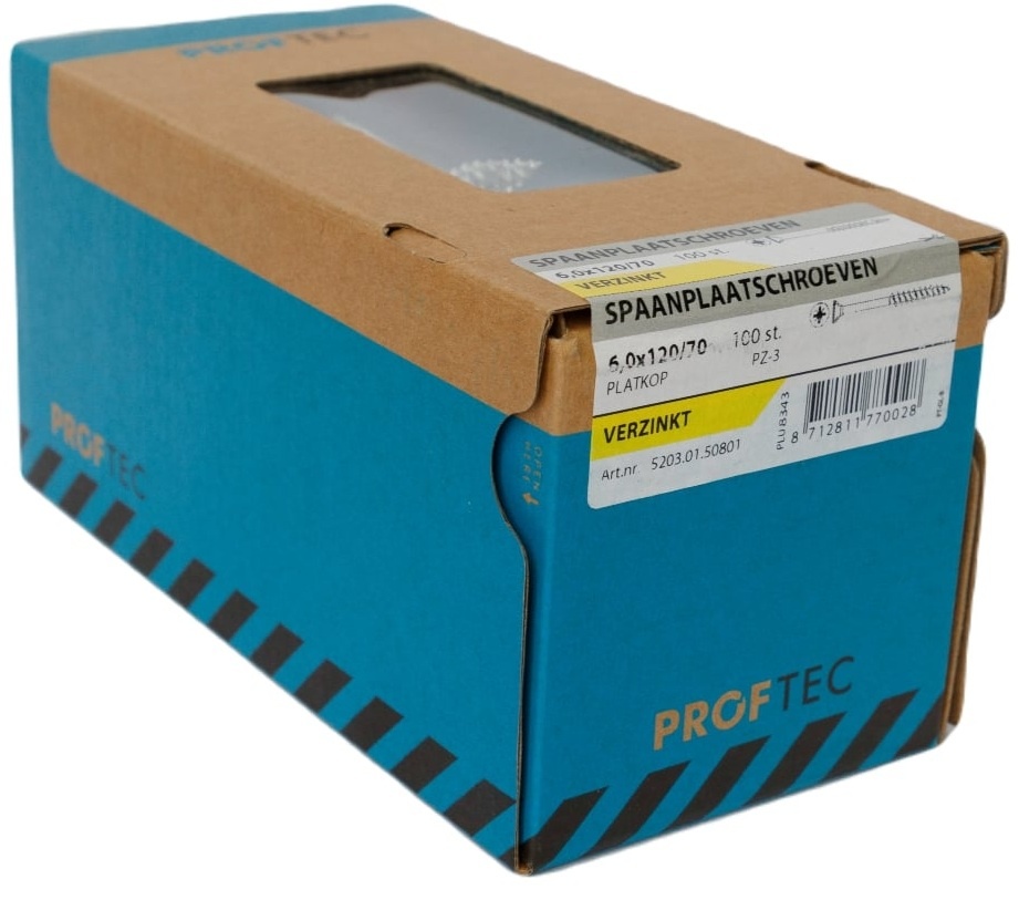 PROFTEC SPAANPLAATSCHR. VZ PK PZ-3 6.0X120/70   (100)