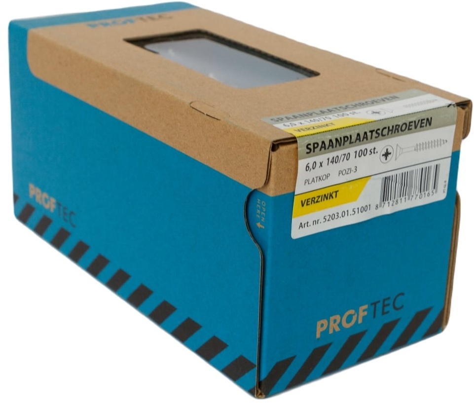 PROFTEC SPAANPLAATSCHR. VZ PK PZ-3 6.0X140/70   (100)
