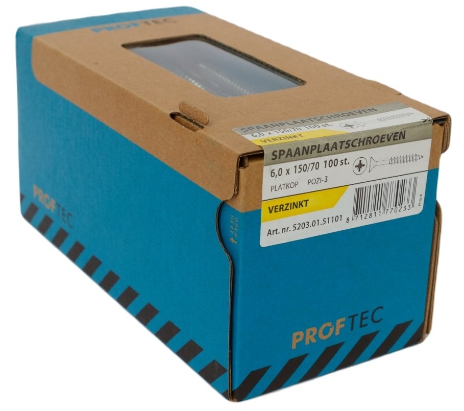 PROFTEC SPAANPLAATSCHR. VZ PK PZ-3 6.0X150/70 (100)