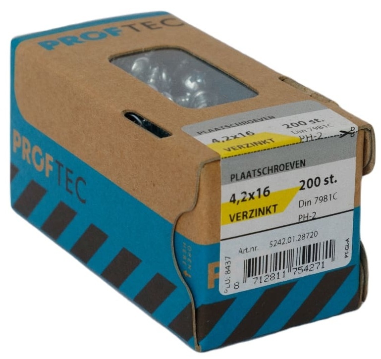 PROFTEC PLAATSCHROEF VZ CK DIN7981 PH-2 4.2X16   (200)
