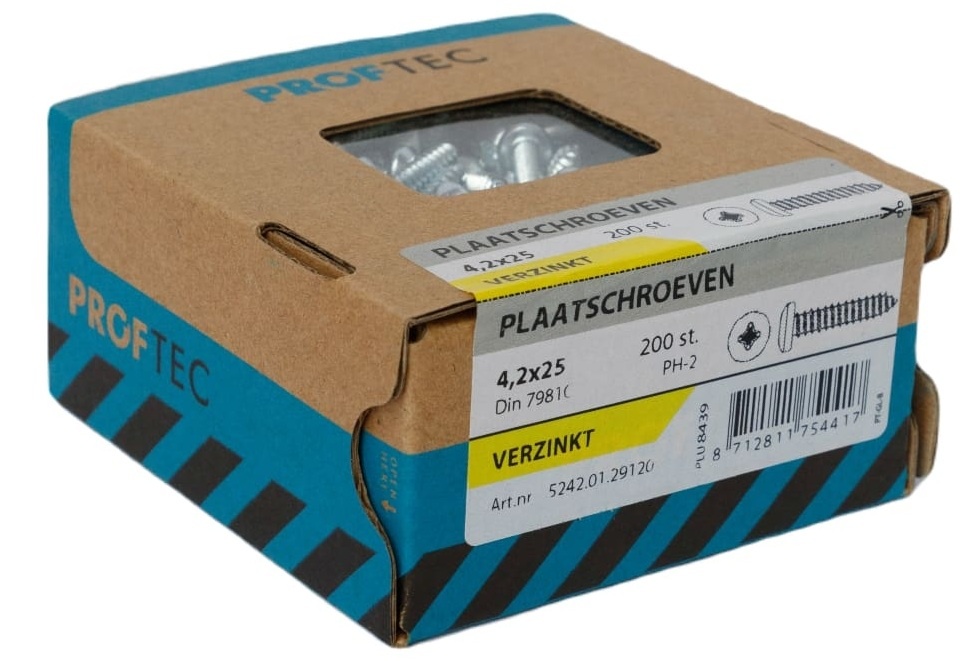 PROFTEC PLAATSCHROEF VZ CK DIN7981 PH-2 4.2X25 (200)