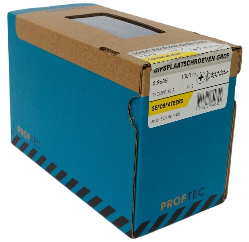 PROFTEC GIPSPLAATSCHROEF GEFOSF. GROF PH-2 3.9X35 (1000)