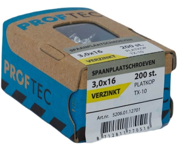 PROFTEC SPAANPLAATSCHR. VZ PK TX-10 3.0X16   (200)