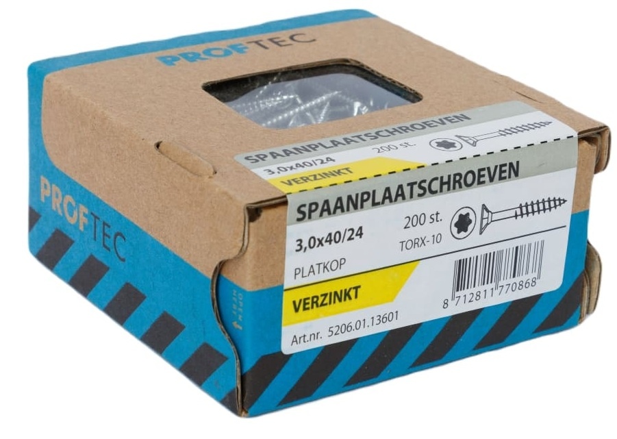PROFTEC SPAANPLAATSCHR. VZ PK TX-10 3.0X40/24   (200)