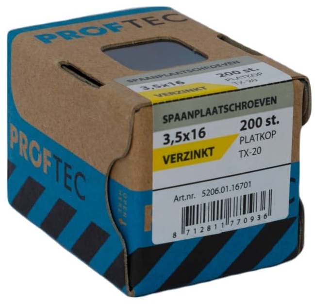 PROFTEC SPAANPLAATSCHR. VZ PK +SNIJPUNT TX-20 3.5X16   (200)