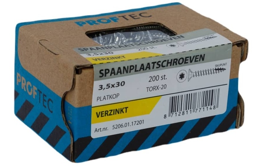 PROFTEC SPAANPLAATSCHR. VZ PK +SNIJPUNT TX-20 3.5X30 (200)