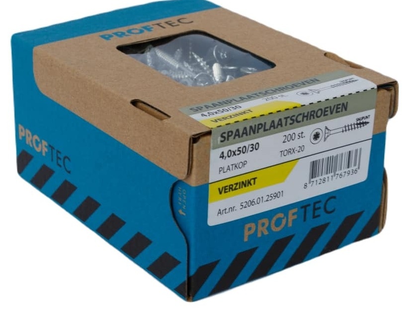 PROFTEC SPAANPLAATSCHR. VZ PK +SNIJPUNT TX-20 4.0X50/30   (200)