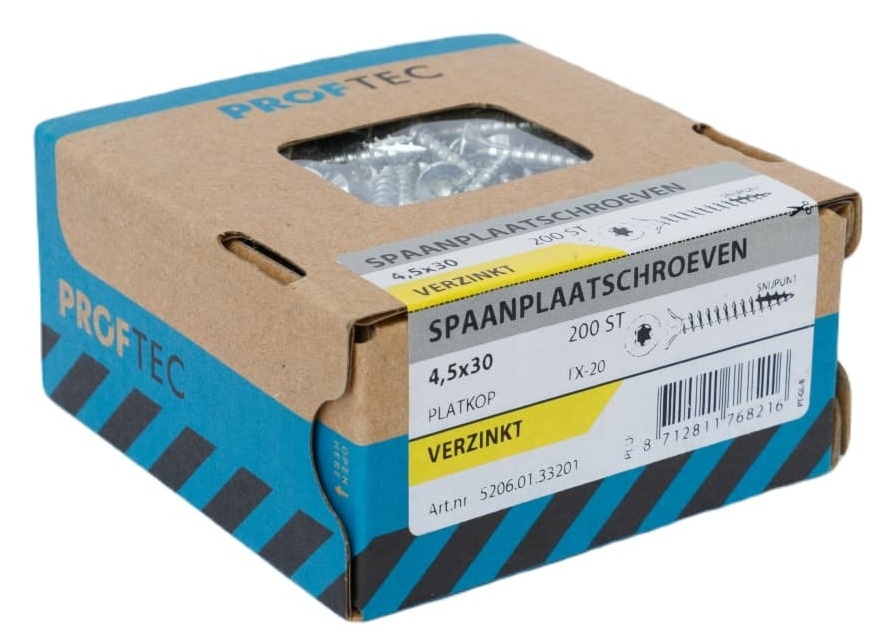 PROFTEC SPAANPLAATSCHR. VZ PK +SNIJPUNT TX-20 4.5X30   (200)