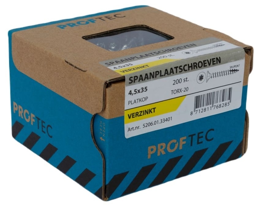 PROFTEC SPAANPLAATSCHR. VZ PK +SNIJPUNT TX-20 4.5X35 (200)