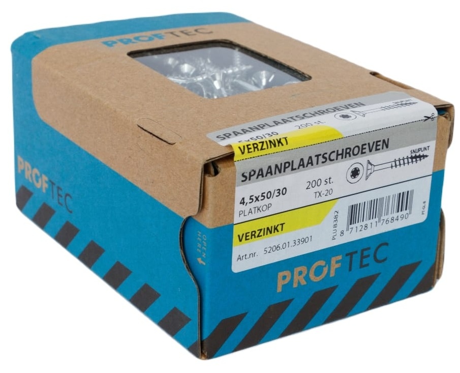 PROFTEC SPAANPLAATSCHR. VZ PK +SNIJPUNT TX-20 4.5X50/30   (200)