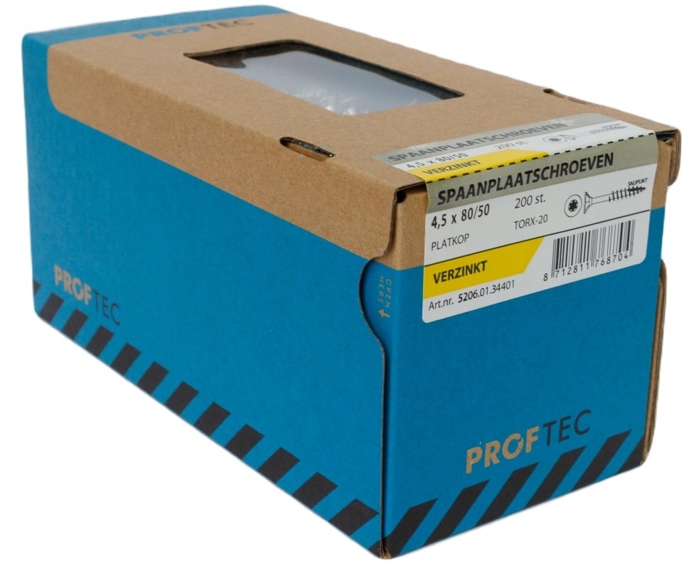 PROFTEC SPAANPLAATSCHR. VZ PK +SNIJPUNT TX-20 4.5X80/50   (200)