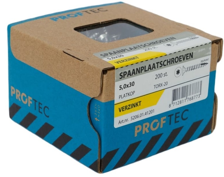 PROFTEC SPAANPLAATSCHR. VZ PK +SNIJPUNT TX-20 5.0X30 (200)