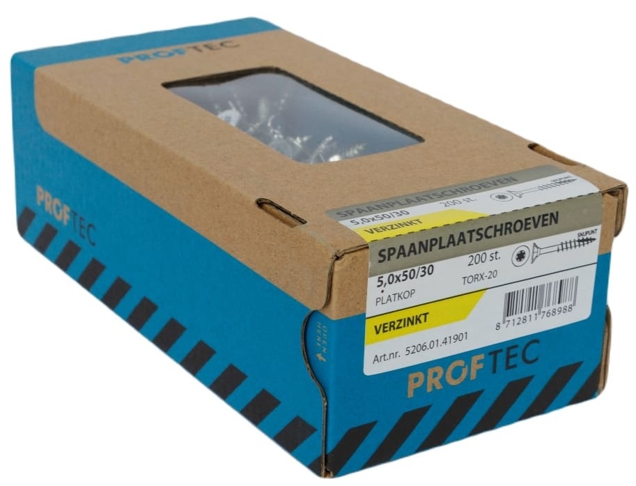 PROFTEC SPAANPLAATSCHR. VZ PK +SNIJPUNT TX-20 5.0X50/30 (200)