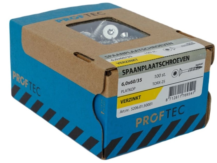 PROFTEC SPAANPLAATSCHR. VZ PK +SNIJPUNT TX-25 6.0X60/35   (100)